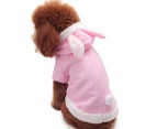 Winter Comfy Warm Cute Rabbit Costume Hoodie Pet Dog Puppy Clothes Coat Apparel-Pink XS