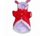 Winter Comfy Warm Cute Rabbit Costume Hoodie Pet Dog Puppy Clothes Coat Apparel-Red XL