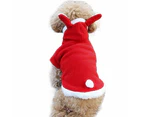 Winter Comfy Warm Cute Rabbit Costume Hoodie Pet Dog Puppy Clothes Coat Apparel-Red S