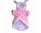 Winter Comfy Warm Cute Rabbit Costume Hoodie Pet Dog Puppy Clothes Coat Apparel-Red S