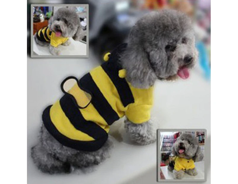 Lovely Pet Hoodie Clothes Puppy Apparel Costume Cat Dog Coat Outfit Bee Style- L