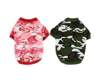Pet Spring Autumn Cute Cool Camouflage Cotton Vest Cat Dog Puppy Apparel Clothes-Army Green M