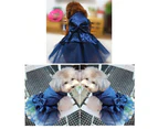 Female Pet Dog Party Apparel Imitated Silk Bowknot Sequined Princess Tutu Dress-Champagne L