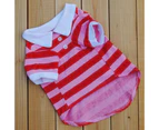 Pet Colthes Pattern Design Pet Supplies Skin-friendly Stripes Dog T-Shirt for Walking-Red M