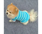 Pet Colthes Pattern Design Pet Supplies Skin-friendly Stripes Dog T-Shirt for Walking-Blue XS