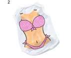 Pet Vest Bikini Pattern Casual Polyester Sexy Chest Muscle Puggy T-shirt for Summer-Pink M