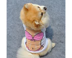 Pet Vest Bikini Pattern Casual Polyester Sexy Chest Muscle Puggy T-shirt for Summer-Pink M