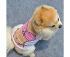 Pet Vest Bikini Pattern Casual Polyester Sexy Chest Muscle Puggy T-shirt for Summer-Pink L