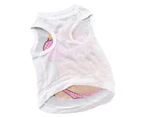 Pet Vest Bikini Pattern Casual Polyester Sexy Chest Muscle Puggy T-shirt for Summer-Pink XS