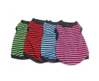 Adorable Stripe Pet Dog Puppy Cat Vest Clothes Costume Breathable Apparel Outfit-Green XL