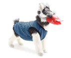 Adorable Stripe Pet Dog Puppy Cat Vest Clothes Costume Breathable Apparel Outfit-Blue S