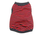 Adorable Stripe Pet Dog Puppy Cat Vest Clothes Costume Breathable Apparel Outfit-Red XS