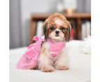 Cute Pet Puppy Small Dog Princess Bow Tutu Dress Cat Skirt Spring Summer Clothes-Pink XL