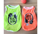 Summer Dog Headphone Clothes Mesh Pet Cat Vest Shirt Costume Breathable Outfit-Orange L