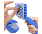 Pet Cleaning Brush Automatic Pet Supplies Plastic Pet Automatic Hair Brush Comb for Dog-Blue S