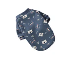 Pet Sweatershirt Cartoon Printing Round Neck Cotton Dog Two-legged Pullover Costume for Daily Life-Navy Blue M