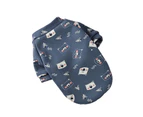 Pet Sweatershirt Cartoon Printing Round Neck Cotton Dog Two-legged Pullover Costume for Daily Life-Navy Blue XL