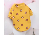 Pet Sweatershirt Cartoon Printing Round Neck Cotton Dog Two-legged Pullover Costume for Daily Life-Yellow Bear XS