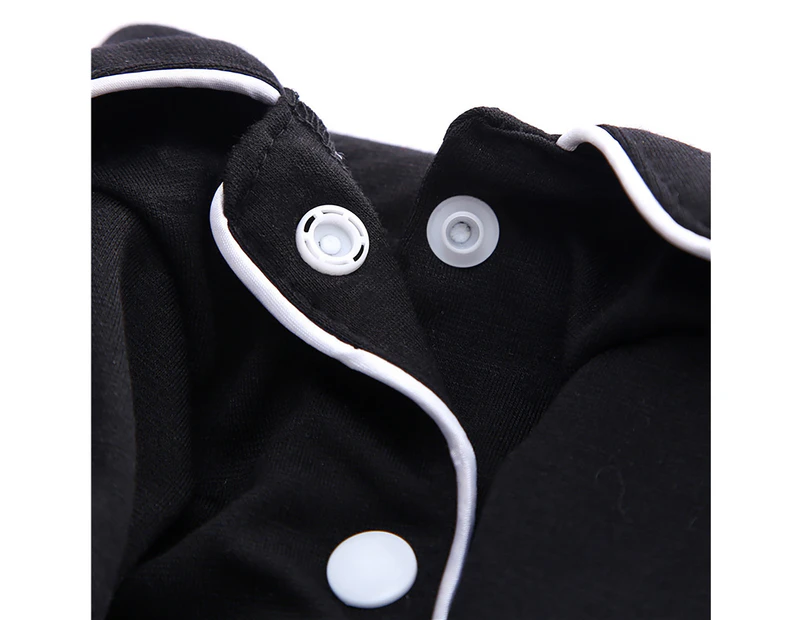 Pet Pajamas Lapel Design Skin-friendly Cotton Dog Two-legged Shirt for Indoor-Black L