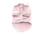 Pet Pajamas Lapel Design Skin-friendly Cotton Dog Two-legged Shirt for Indoor-Pink L
