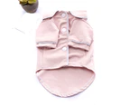 Pet Pajamas Lapel Design Skin-friendly Cotton Dog Two-legged Shirt for Indoor-Pink S