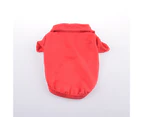 Pet Shirt Lapel Design Sweat-absorbent Solid Color Dog Two-legged T-shirt for Summer-Red S