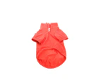 Pet Shirt Lapel Design Sweat-absorbent Solid Color Dog Two-legged T-shirt for Summer-Red XS