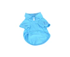 Pet Shirt Lapel Design Sweat-absorbent Solid Color Dog Two-legged T-shirt for Summer-Blue M