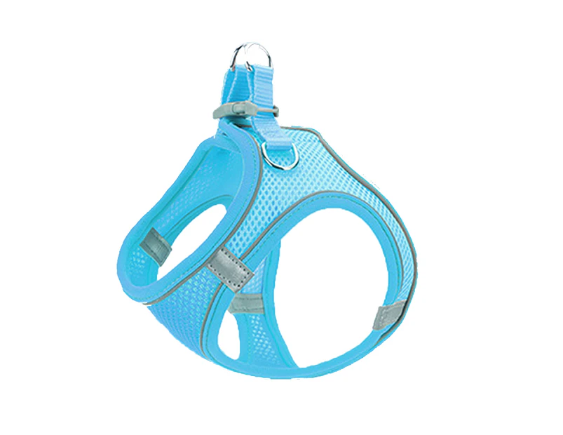 Traction Rope Reflective Breathable Nylon Pet Vest Dog Harness for Puppy-Blue M