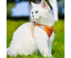 Traction Rope Reflective Breathable Nylon Pet Vest Dog Harness for Puppy-Orange+Blue M
