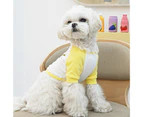 Pet Sweatershirt Fruit Pattern Printing Color Block Cotton Round Neck Dog Blouse Pullover for Daily Life-Yellow M