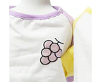 Pet Sweatershirt Fruit Pattern Printing Color Block Cotton Round Neck Dog Blouse Pullover for Daily Life-Purple M