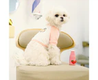 Pet Sweatershirt Fruit Pattern Printing Color Block Cotton Round Neck Dog Blouse Pullover for Daily Life-Pink M