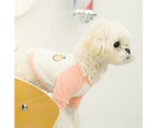 Pet Sweatershirt Fruit Pattern Printing Color Block Cotton Round Neck Dog Blouse Pullover for Daily Life-Pink L