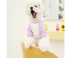 Pet Sweatershirt Fruit Pattern Printing Color Block Cotton Round Neck Dog Blouse Pullover for Daily Life-Purple XL