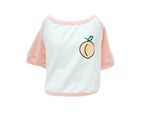 Pet Sweatershirt Fruit Pattern Printing Color Block Cotton Round Neck Dog Blouse Pullover for Daily Life-Pink M