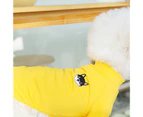 Dog Blouse Cartoon Animal Printing Two-legged Cotton Round Neck Pet T-Shirt Pullover for Summer-Yellow S
