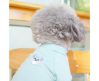 Dog Blouse Cartoon Animal Printing Two-legged Cotton Round Neck Pet T-Shirt Pullover for Summer-Cyan 2XL