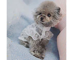 Dog Clothes Round Neck Sun Protection Polyester Pet Princess Dress for Summer-White XS
