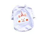 Dog Costume Cartoon Animal Printing Two-legged Polyester Breathable Puppy Blouse T-Shirt for Daily Life-White XS