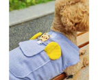 Puppy Pullover Cartoon Bear Ear Decor Round Neck Polyester Two-legged Dog Vest Blouse for Party-Blue L