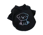 Pet T-shirt Cartoon Print Photography Prop Polyester Two-legged Dog Fluorescent T-shirt for Summer-Black 1 M