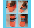 4Pcs Pet Shoes Solid Color Anti-slip Breathable Dog Mesh Boots for Summer-Orange 45