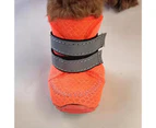 4Pcs Pet Shoes Solid Color Anti-slip Breathable Dog Mesh Boots for Summer-Orange 45
