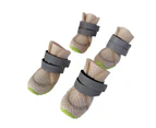 4Pcs Pet Shoes Solid Color Anti-slip Breathable Dog Mesh Boots for Summer-Cream Coloured 65