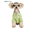 Pet Costume Letter Print All-match Soft Texture Pet Dogs Cats T-shirt Outfit for Casual-Green S