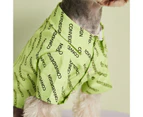 Pet Costume Letter Print All-match Soft Texture Pet Dogs Cats T-shirt Outfit for Casual-Green XL