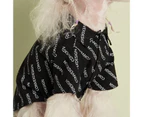 Pet Costume Letter Print All-match Soft Texture Pet Dogs Cats T-shirt Outfit for Casual-Black 2XL