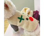 Pet Sweater Cartoon Print Comfortable Warm Dog Fashion Sleeveless Knitwear for Autumn- XS