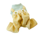 Dog Jumpsuit Round Neck Non-shrink Patchwork Puppy Four-legged Overalls for Autumn-Yellow XL